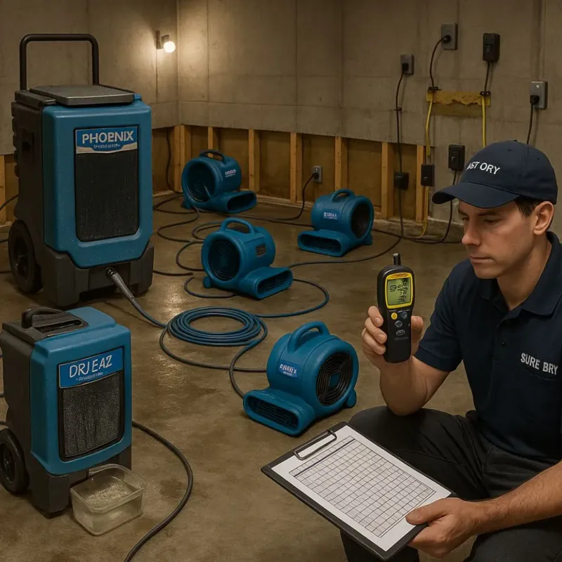 Structural Drying and Dehumidification process in Nash County, NC